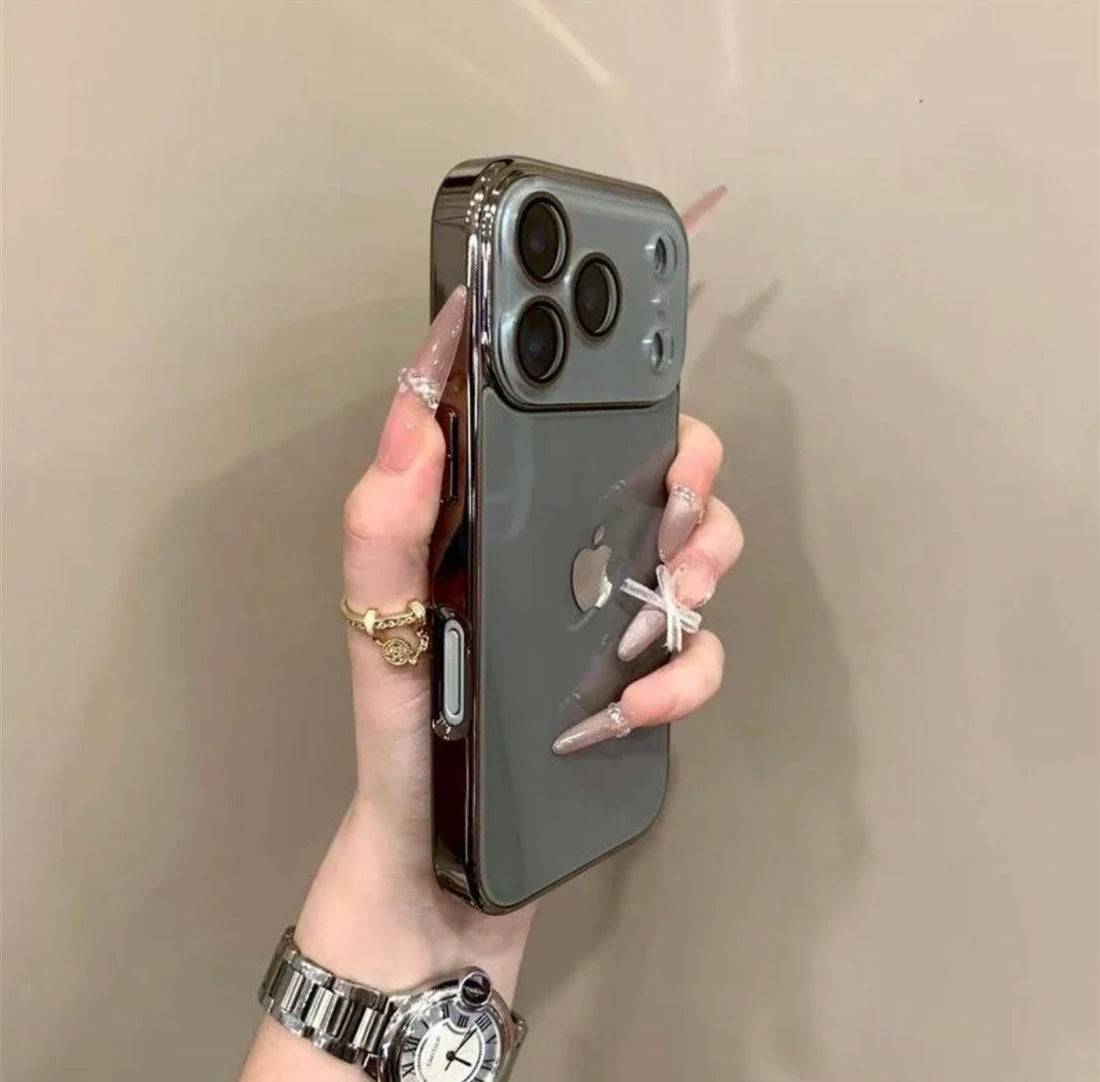 Premium INS Electroplated Glass Case with Camera Guard