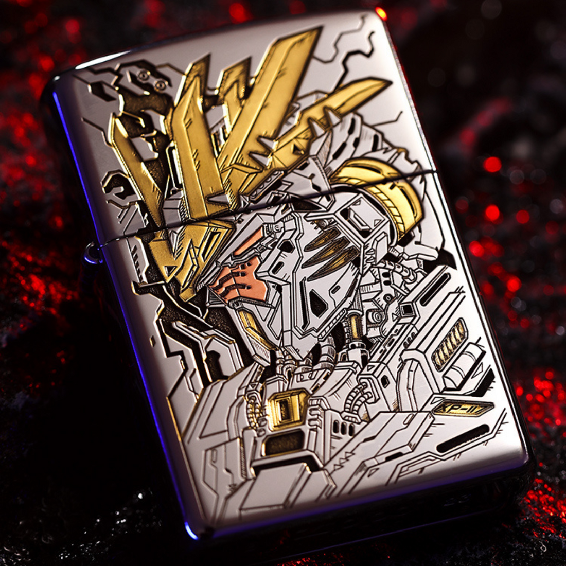 Gundam Zippo Lighter, Deep Carved, Dual-Sided, Limited Edition