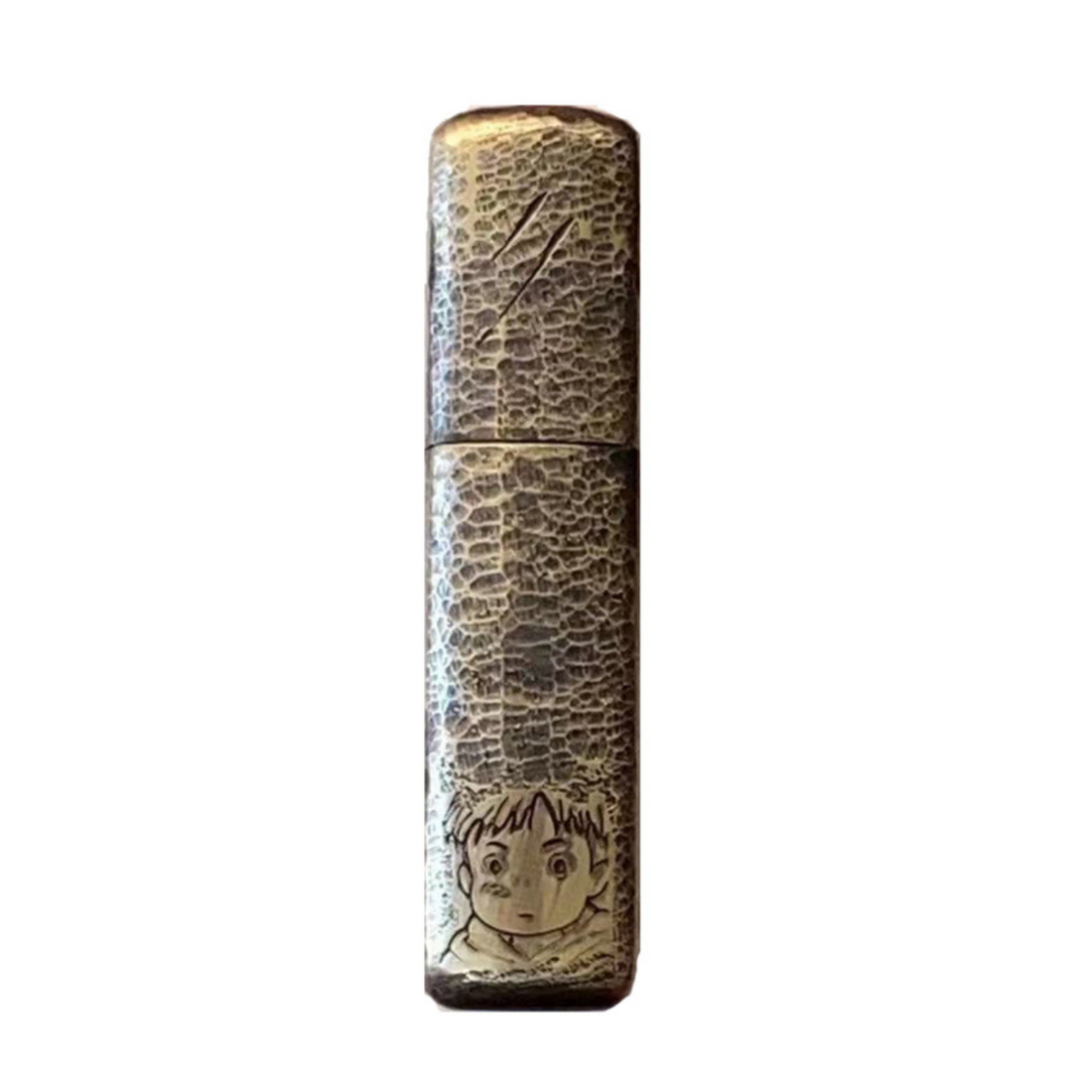 Hayao Miyazaki Zippo Lighter, Hand-Carved, Goldfish on the Cliff