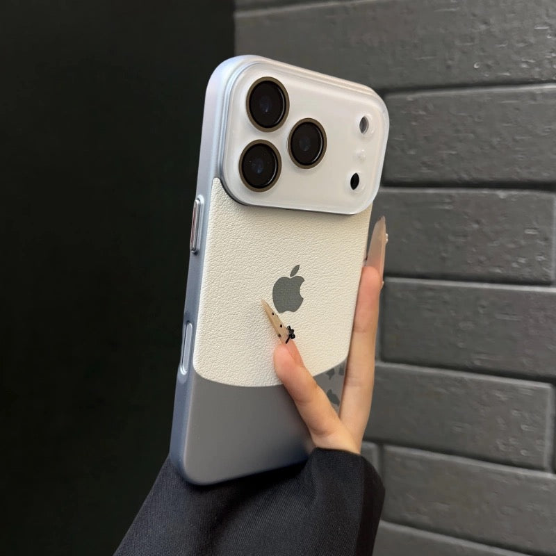 Premium Leather Texture iPhone Case - Luxury Vegan Leather Hard Cover