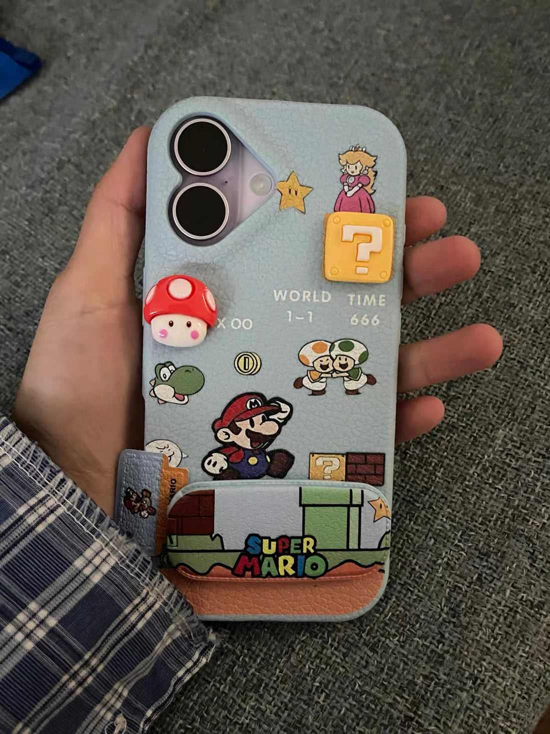 Cute Super Mario iPhone Leather Case – Blue TPU | CaseKo