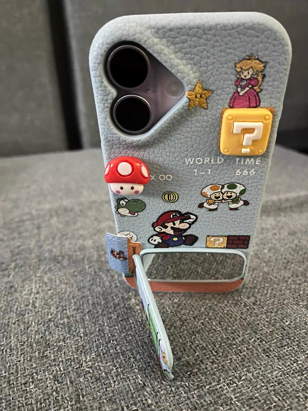 Cute Super Mario iPhone Leather Case – Blue TPU | CaseKo