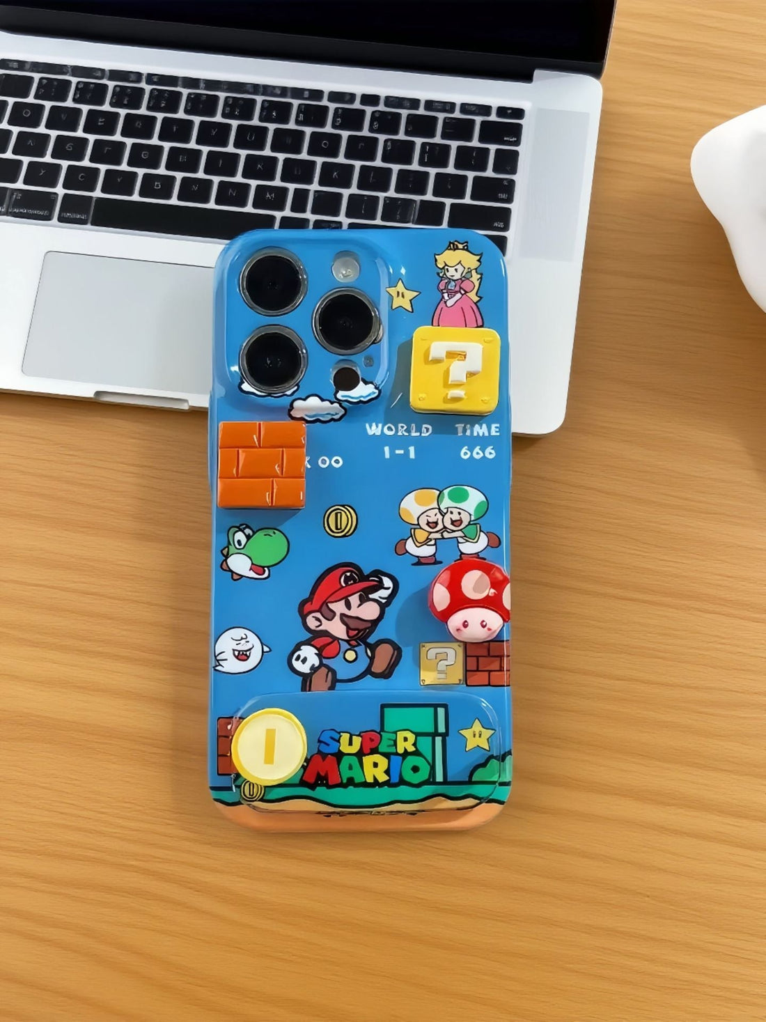 Cute Super Mario iPhone Case – Matte Blue | CaseKo