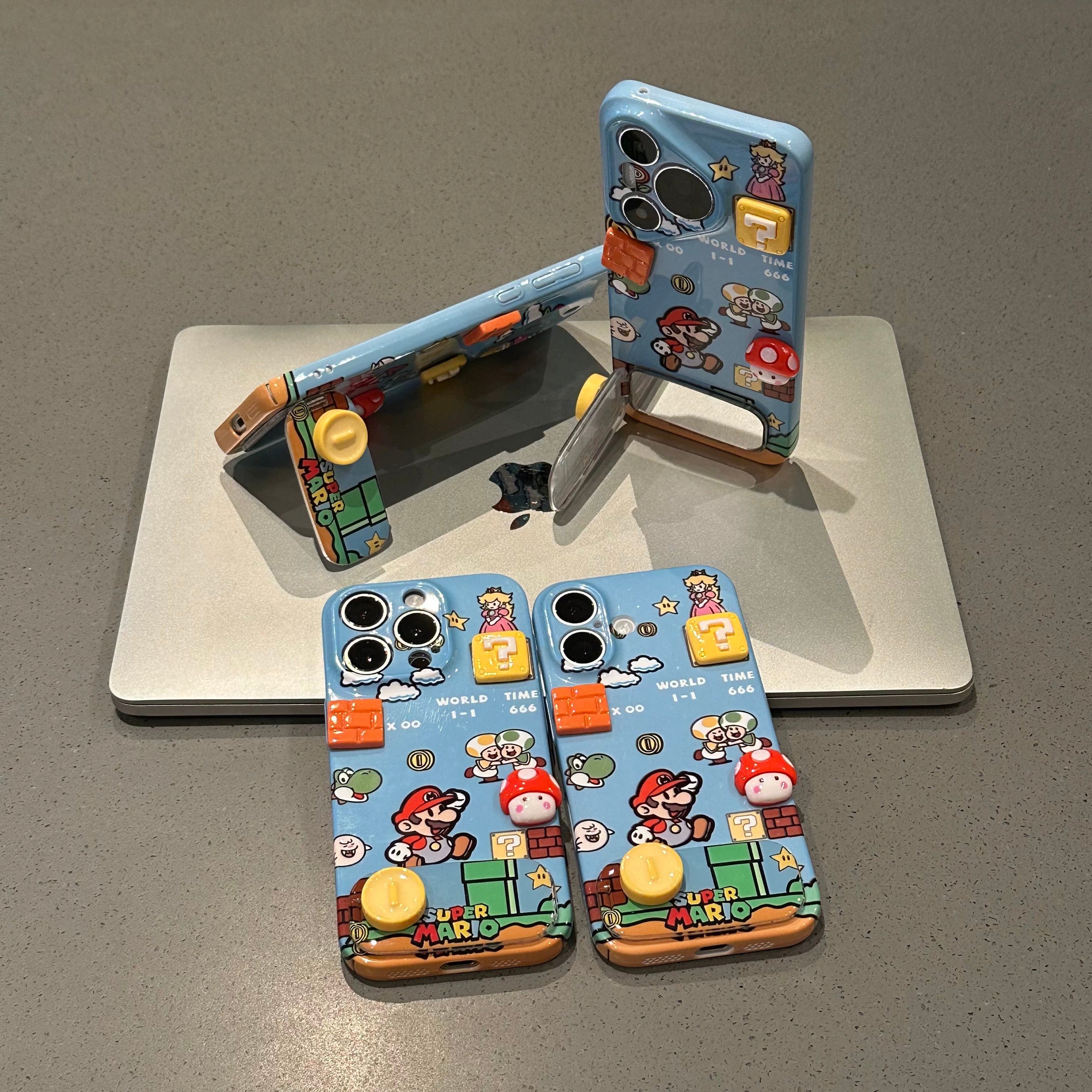 Cute Super Mario iPhone Case – Matte Blue | CaseKo