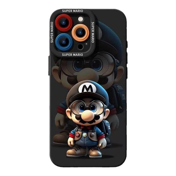 Hipster Mario Black Case