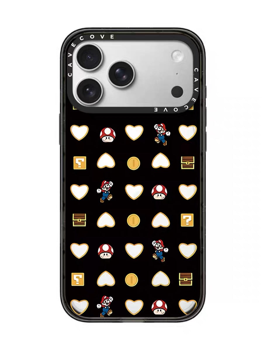 Black Super Mario game iPhone Case