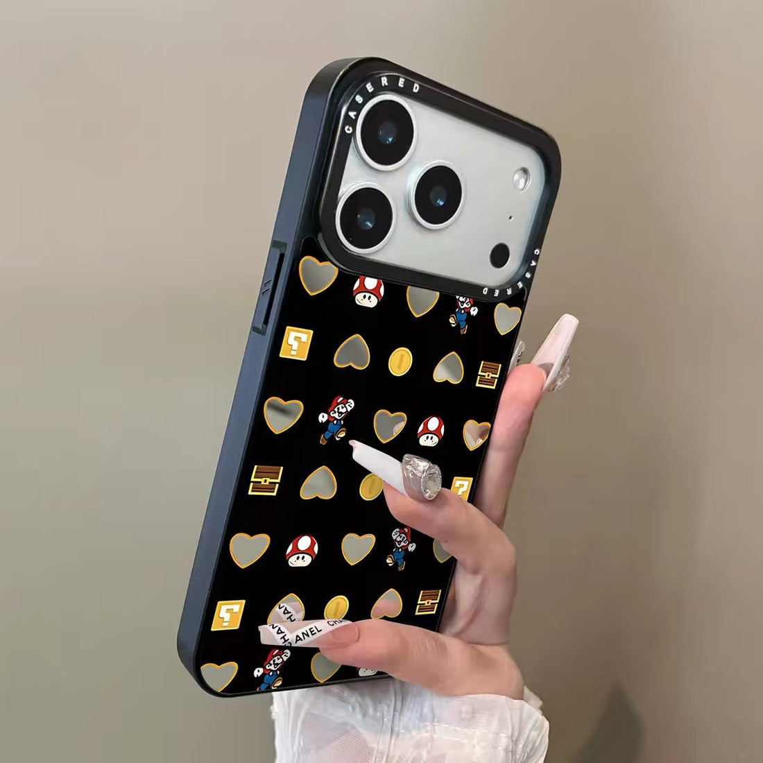 Black Super Mario game iPhone Case