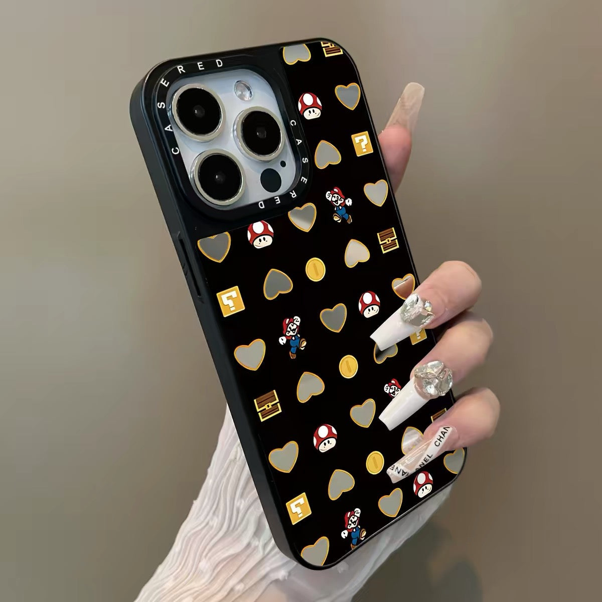 Black Super Mario game iPhone Case