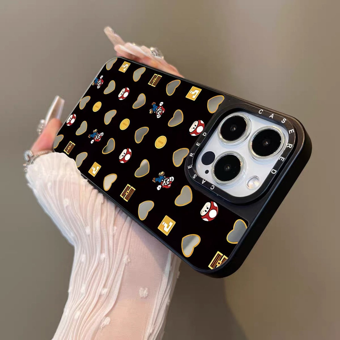 Black Super Mario game iPhone Case