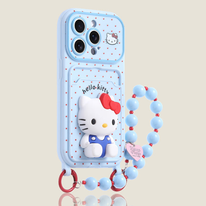Phone case with Hello Kitty design on a beige background