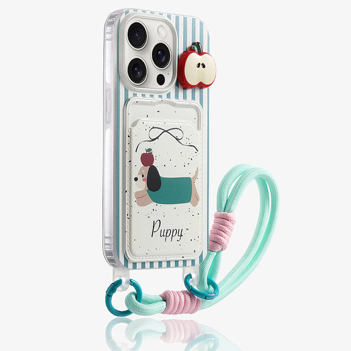 Cartoon iPhone Case with Card Holder & Lanyard – 4 Styles | CaseKo