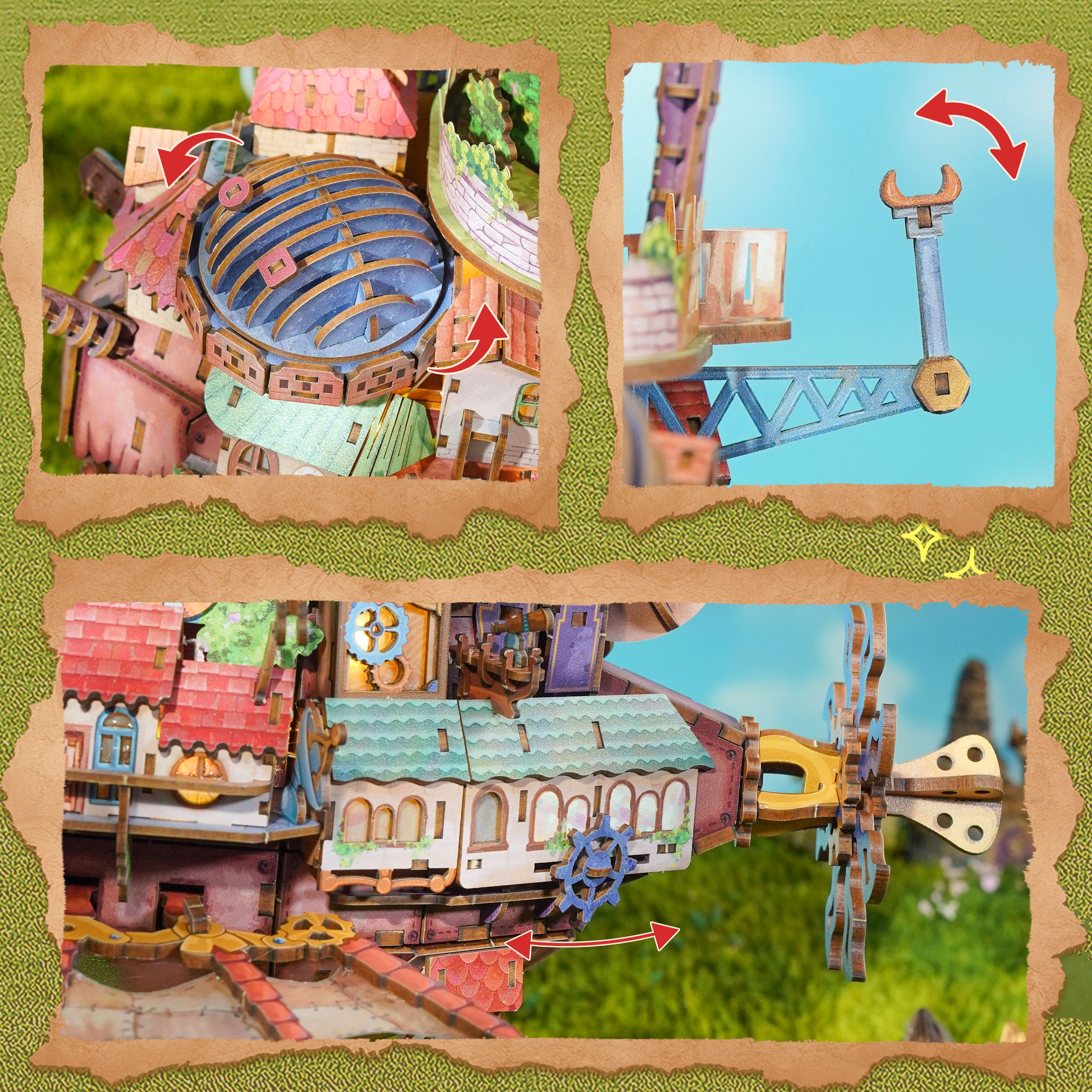 TONECHEER DIY 3D Puzzle Transmission Model Kit (Walking Castle)8