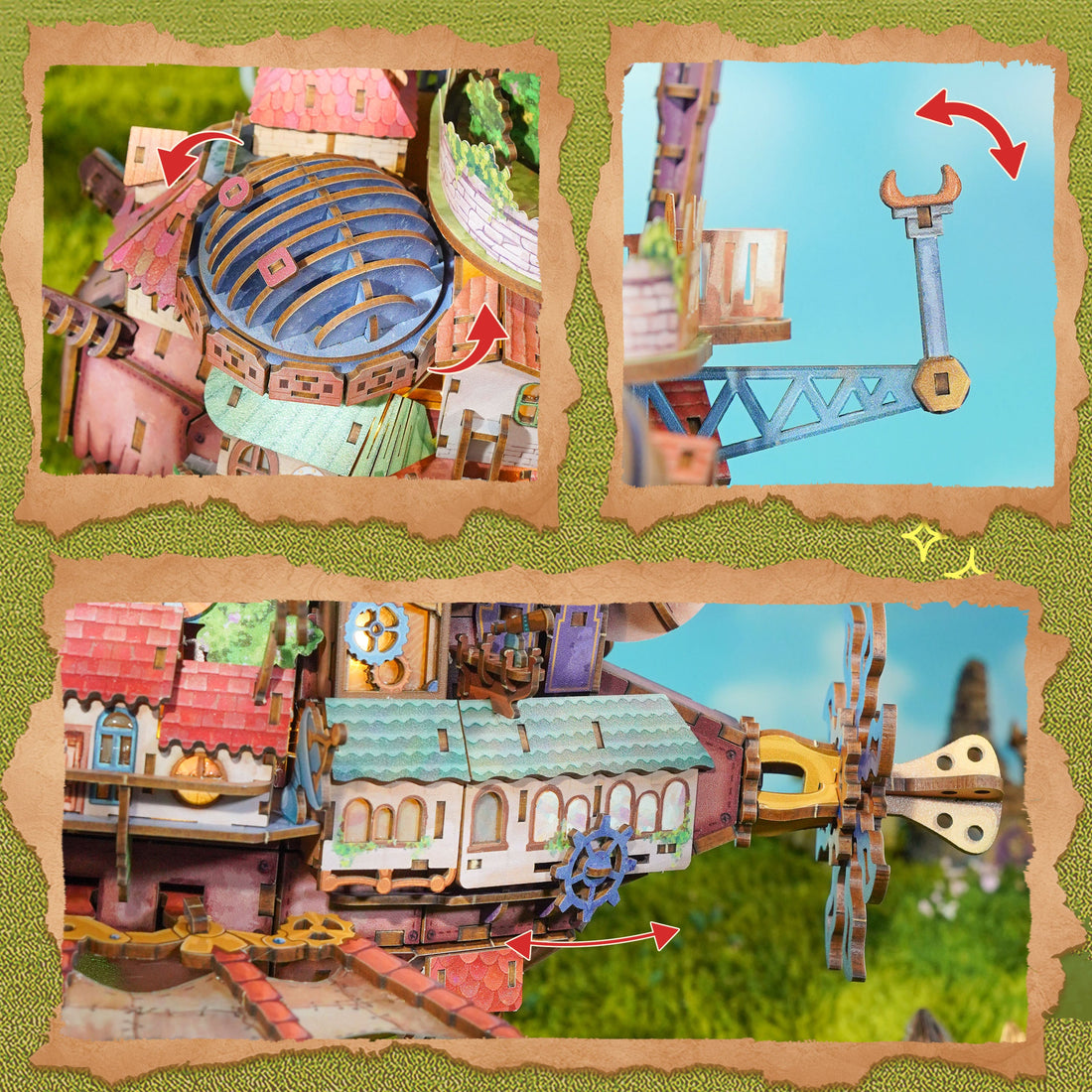 TONECHEER DIY 3D Puzzle Transmission Model Kit (Walking Castle)8