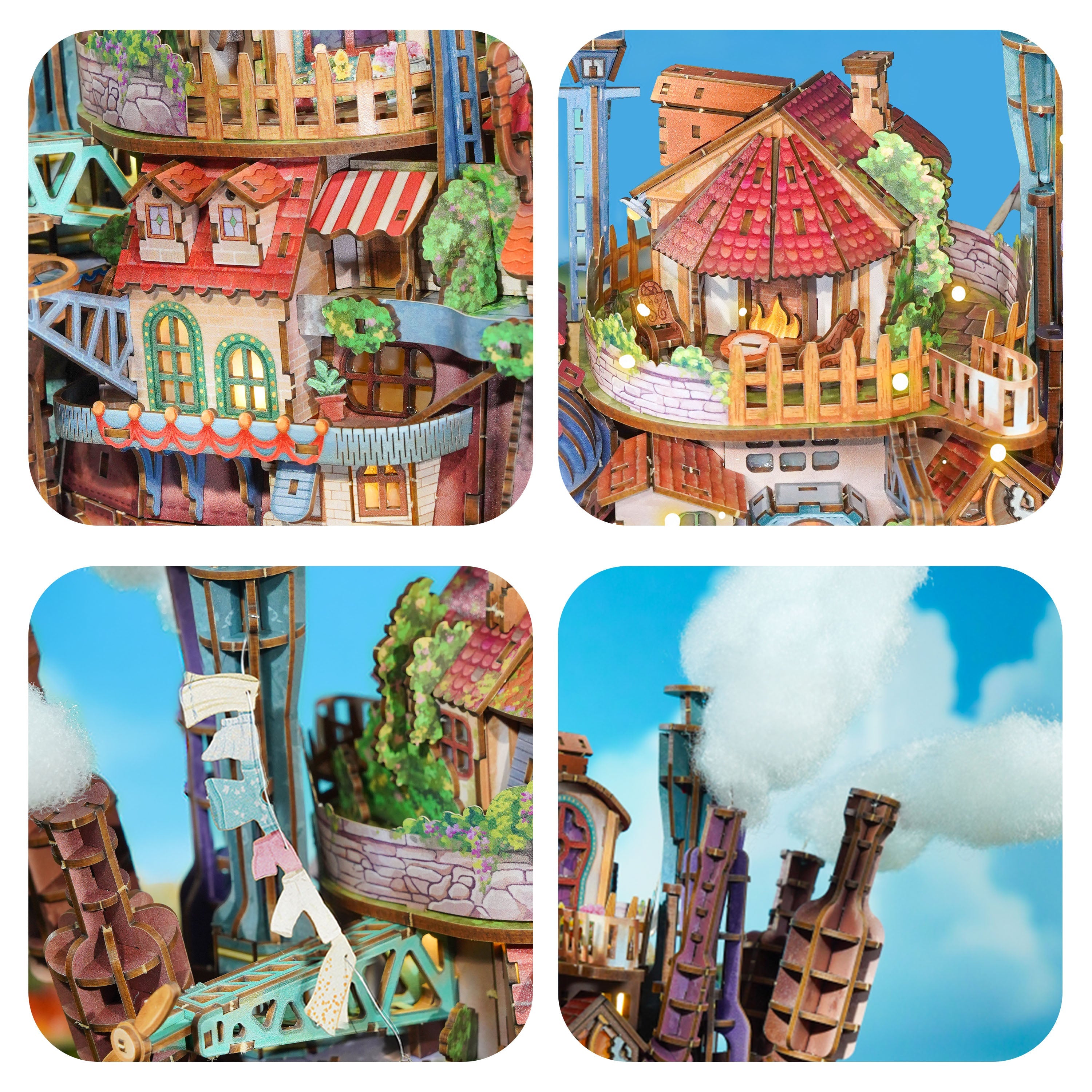 TONECHEER DIY 3D Puzzle Transmission Model Kit (Walking Castle)13