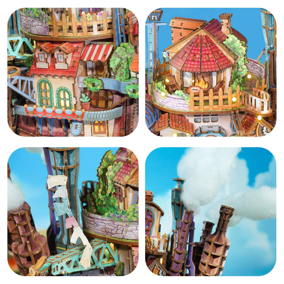 TONECHEER DIY 3D Puzzle Transmission Model Kit (Walking Castle)13