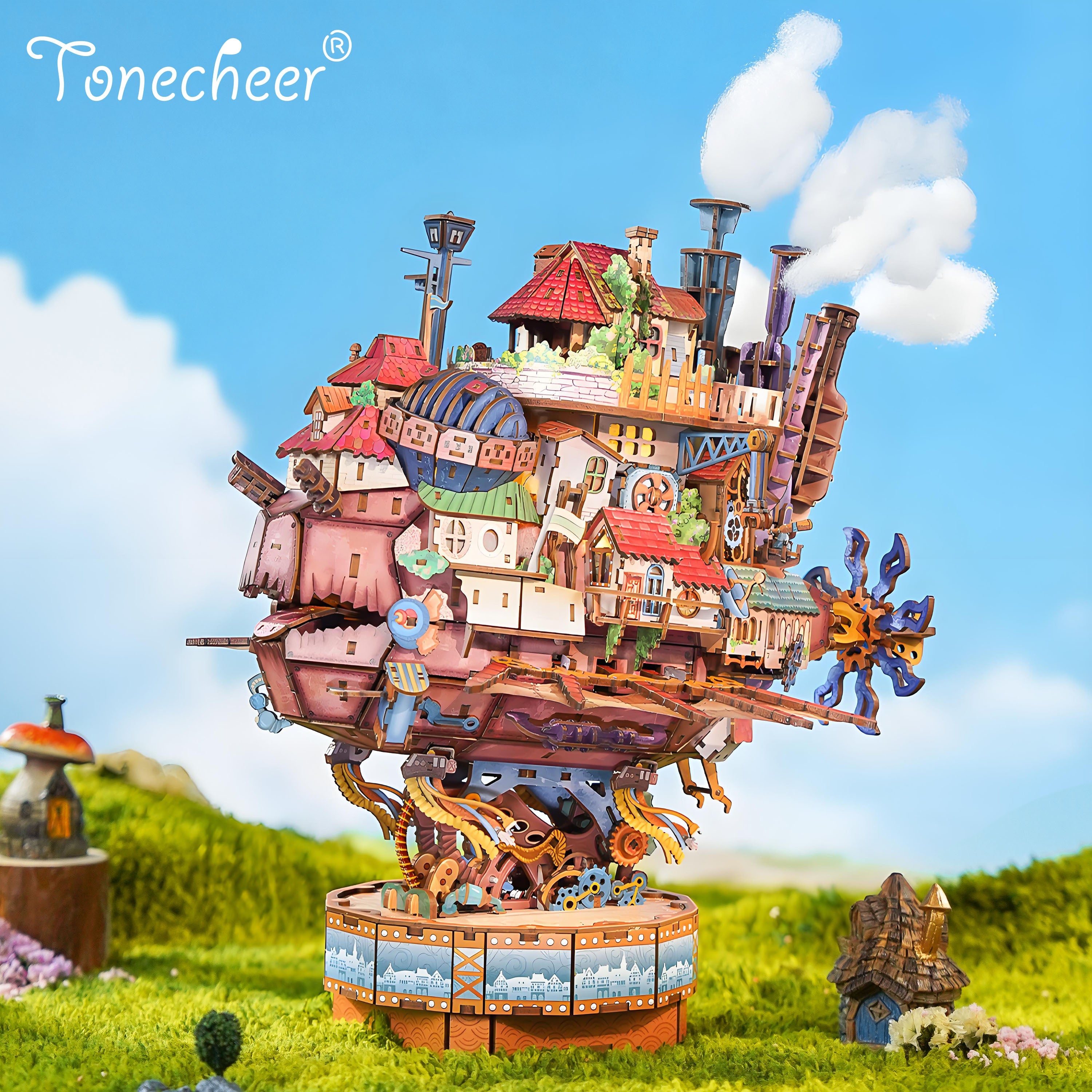 TONECHEER DIY 3D Puzzle Transmission Model Kit (Walking Castle)4