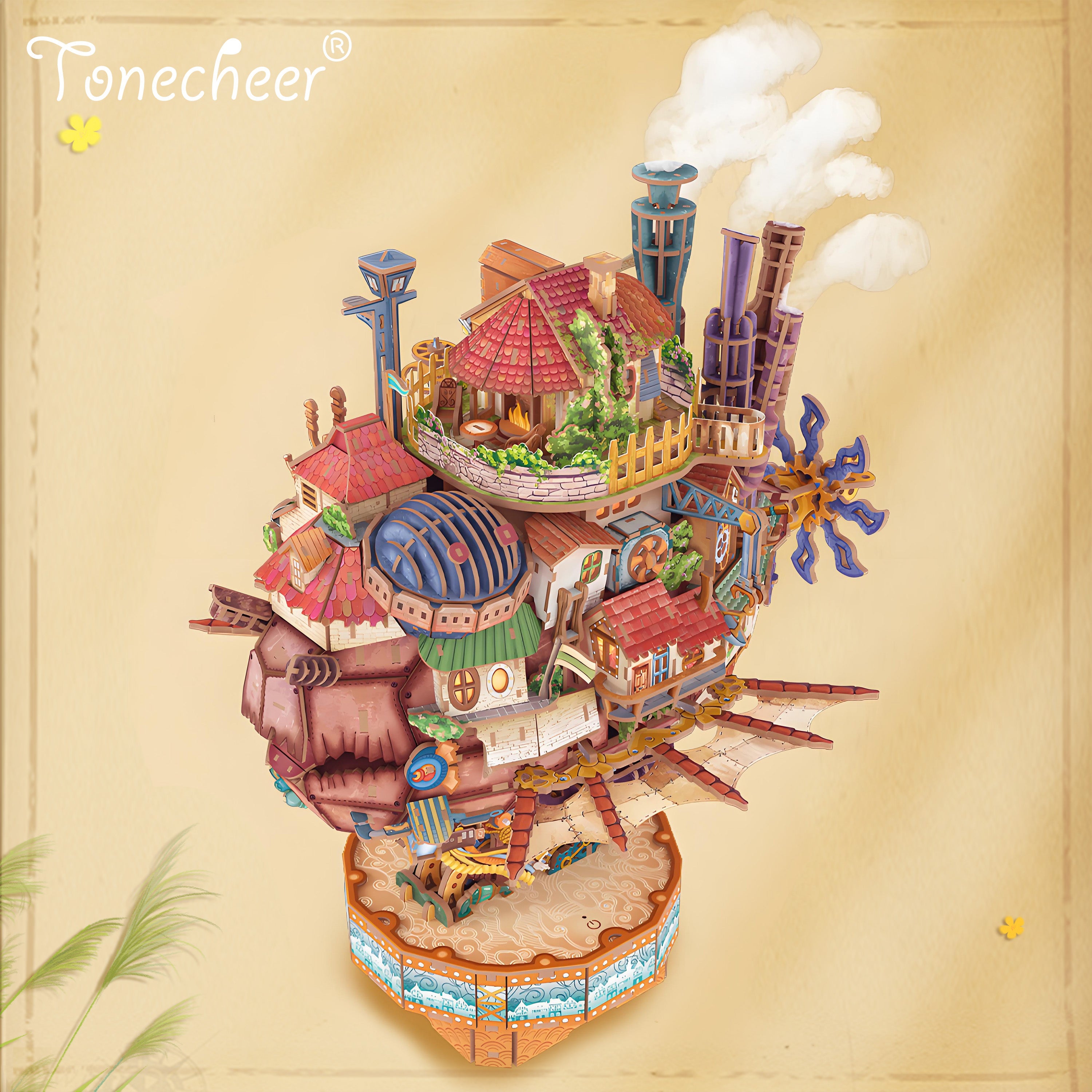 TONECHEER DIY 3D Puzzle Transmission Model Kit (Walking Castle)5