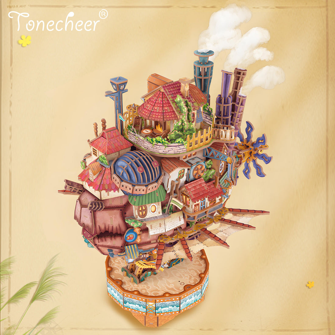 TONECHEER DIY 3D Puzzle Transmission Model Kit (Walking Castle)5
