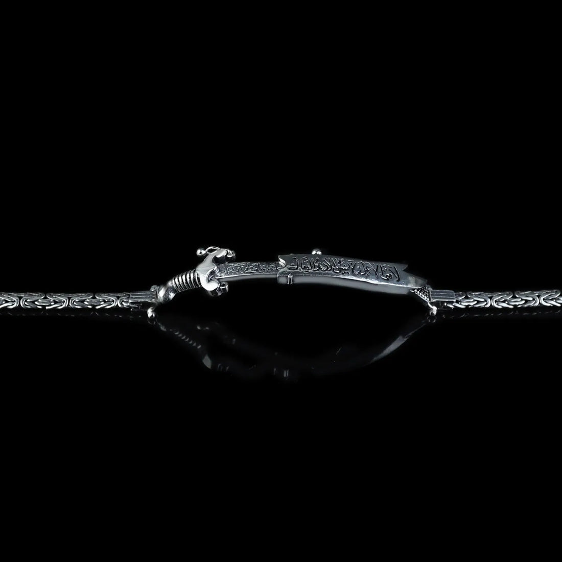 Gaminin™ Custom Arabic Zulfiqar Sword Bracelet – Pure 925 Silver with Personalized Engraving