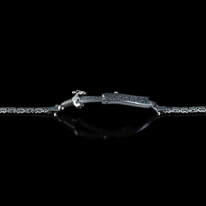 Gaminin™ Custom Arabic Zulfiqar Sword Bracelet – Pure 925 Silver with Personalized Engraving