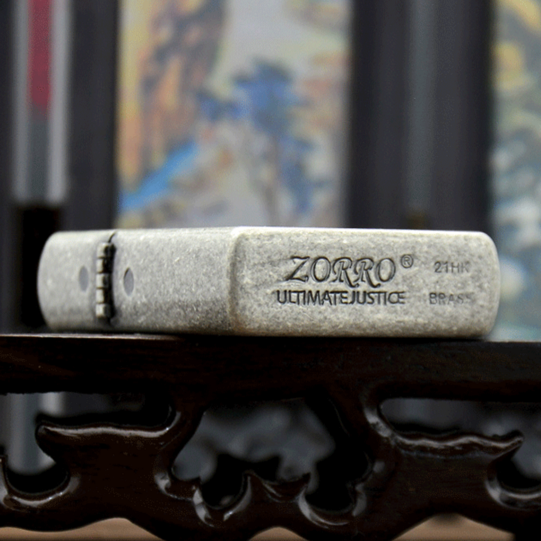 O.ne P.ie.ce Lu.ff.y Wanted Poster Lighter Antique Silver Zorro Lighter