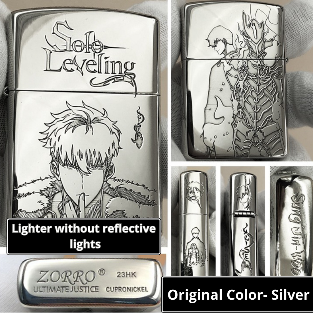 Solo Leveling Custom Lighter – Zorro | Deep Engraving, Mirror Effect